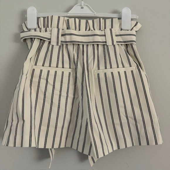 Zara TRF Collection Belted Striped Paperbag Shorts Size Small - Picture 2 of 3
